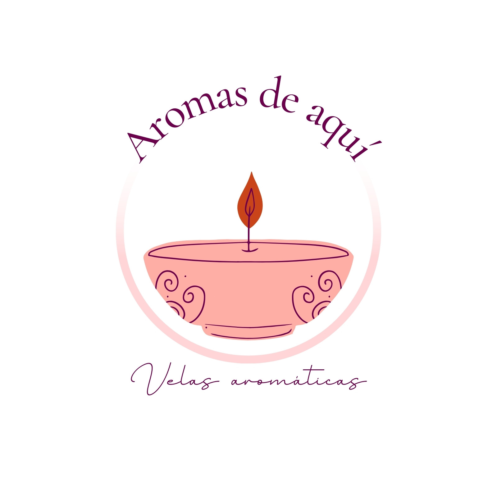 Logo emprendimiento velas circular rosa