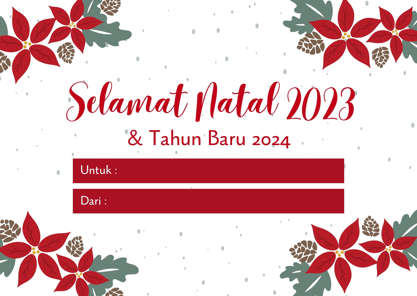 Merah Putih Minimalis Kartu Ucapan Selamat Natal 2023