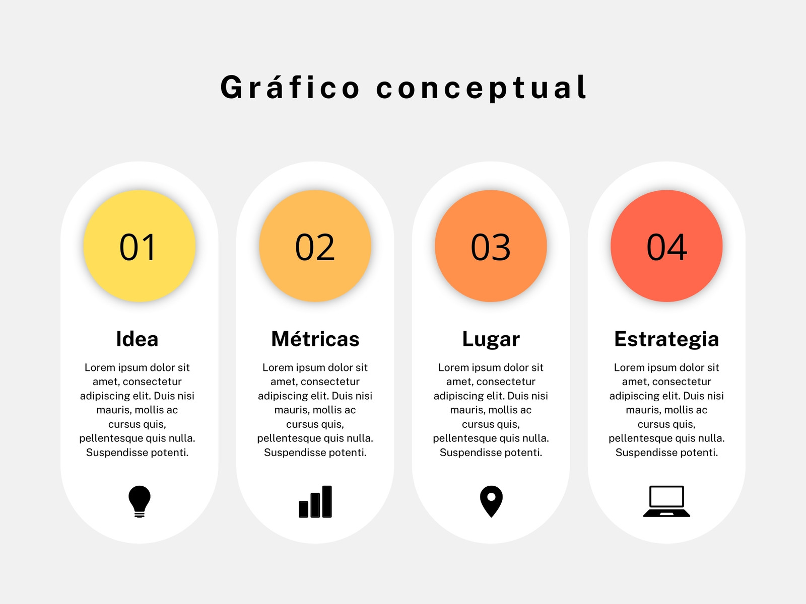 Gráfico Cuatro puntos clave Profesional Multicolor