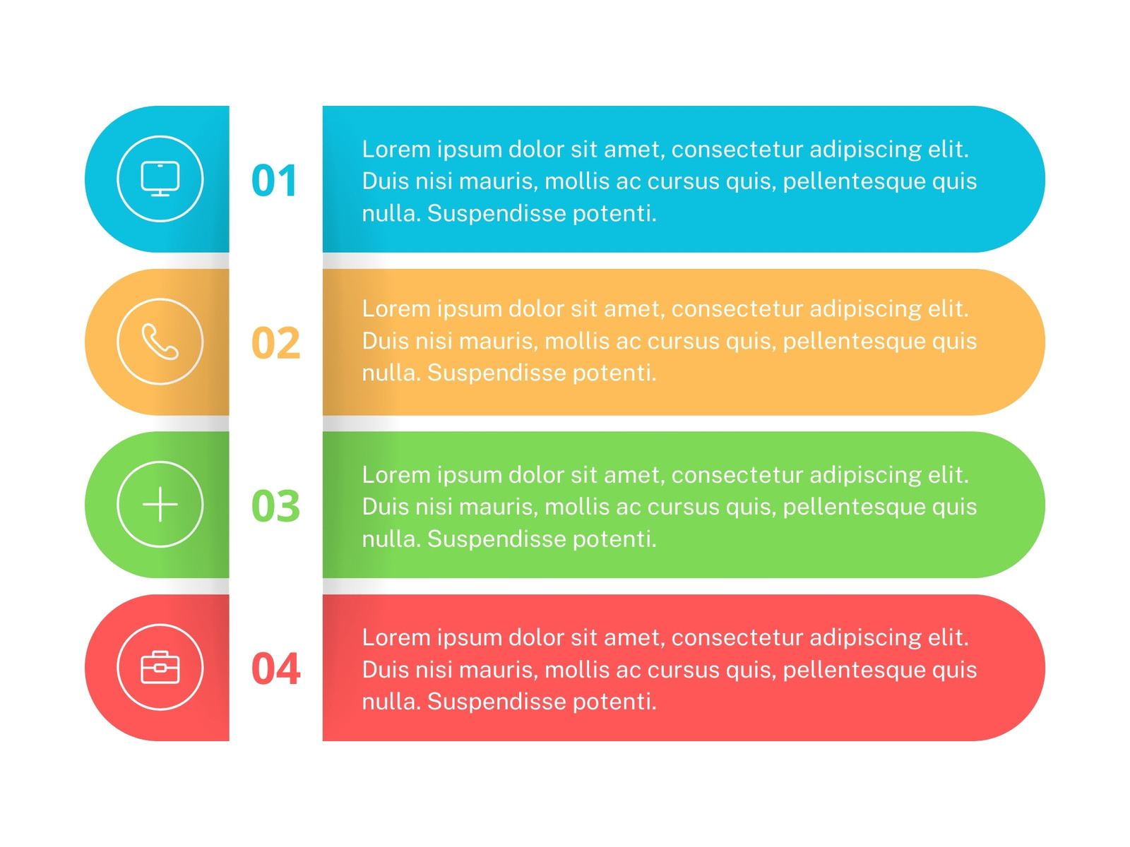 Gráfico Cuatro puntos clave Profesional Multicolor