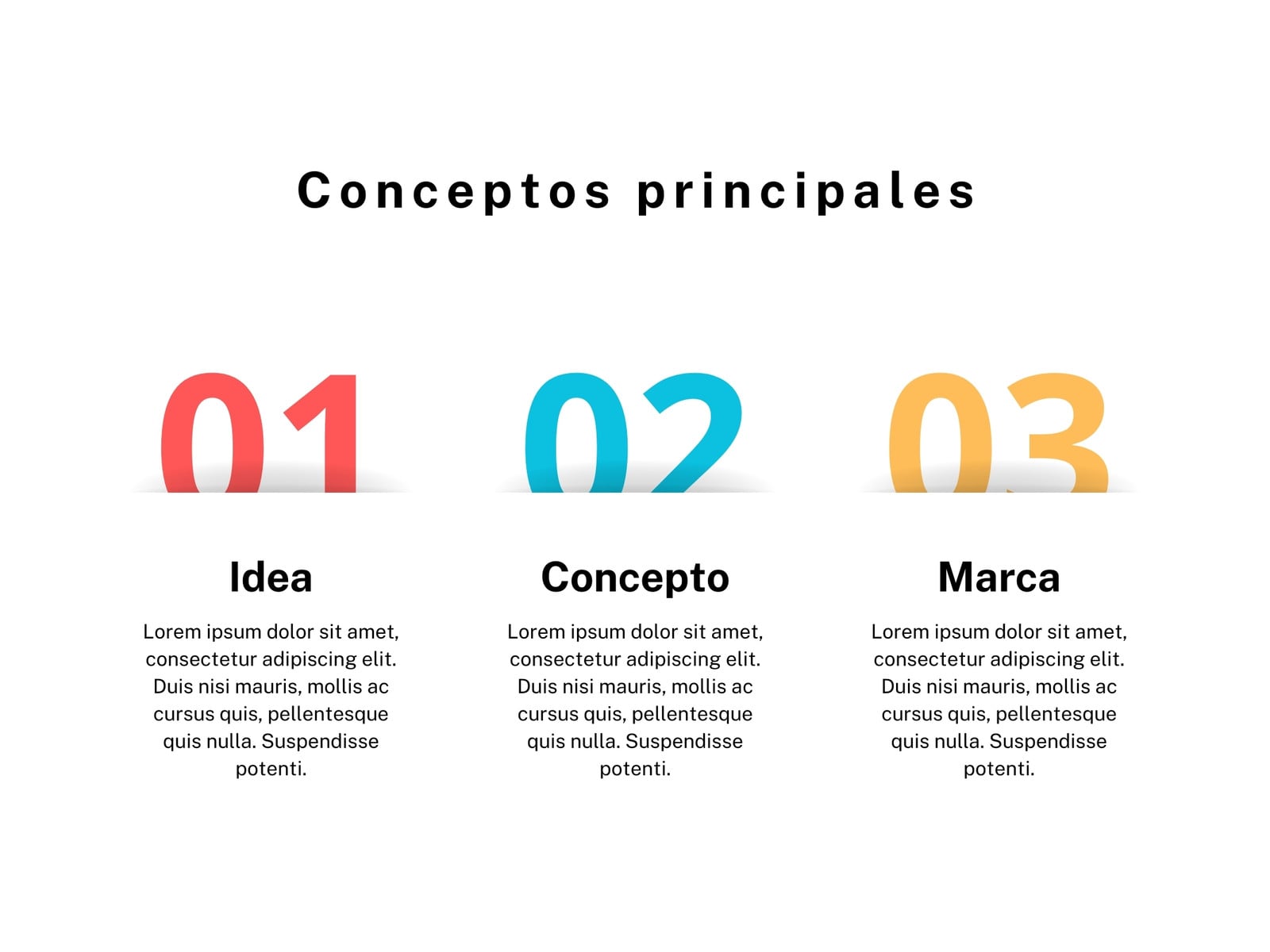 Gráfico Tres conceptos principales Profesional Multicolor