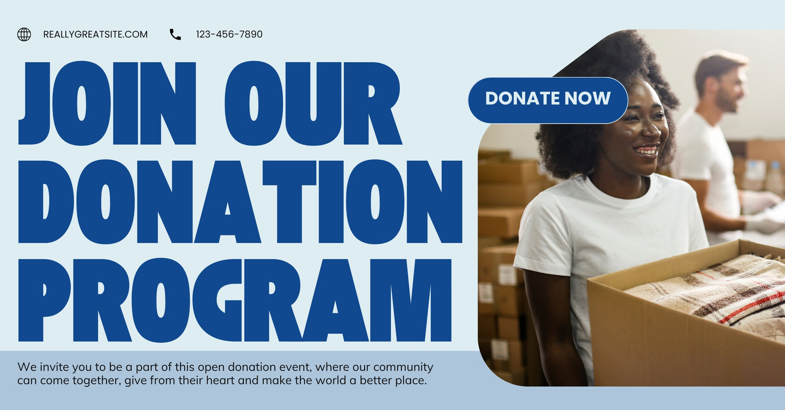 Blue Bold Donation Program Facebook Ads