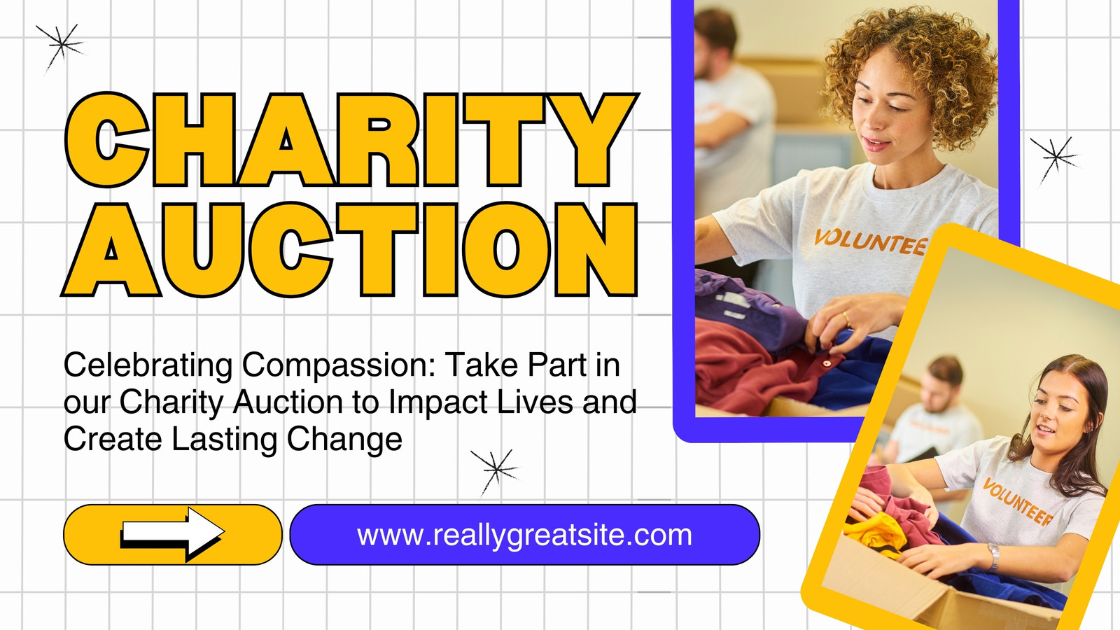 Yellow Blue Modern Charity Action Twitter Post