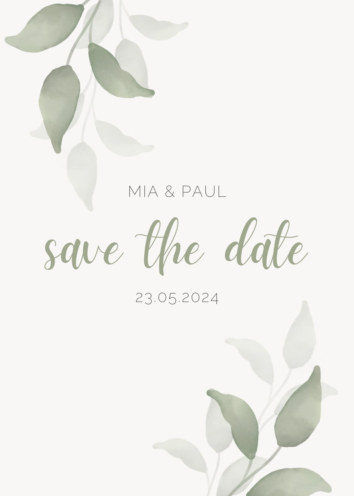 Hellgrün Beige Floral Elegant Save The Date Hochzeit Einladung Hellgrün Beige Floral Elegant Save The Date Hochzeit Einladung