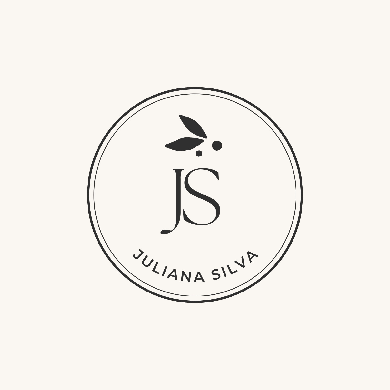 Beige and Black Minimalist Initials Monogram Circle Logo Beige and Black Minimalist Initials Monogram Circle Logo