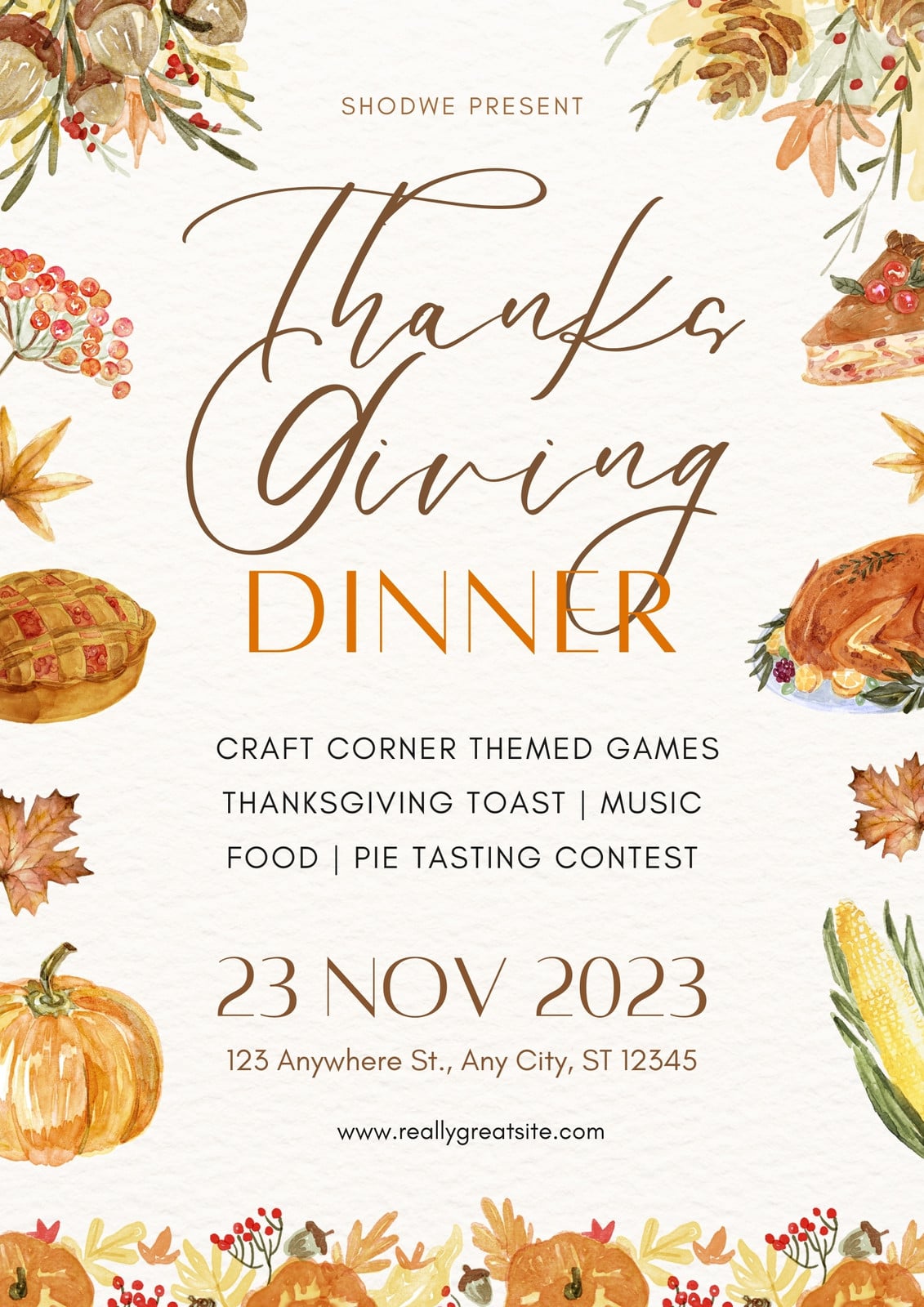Page 5 - Free custom printable Thanksgiving flyer templates | Canva