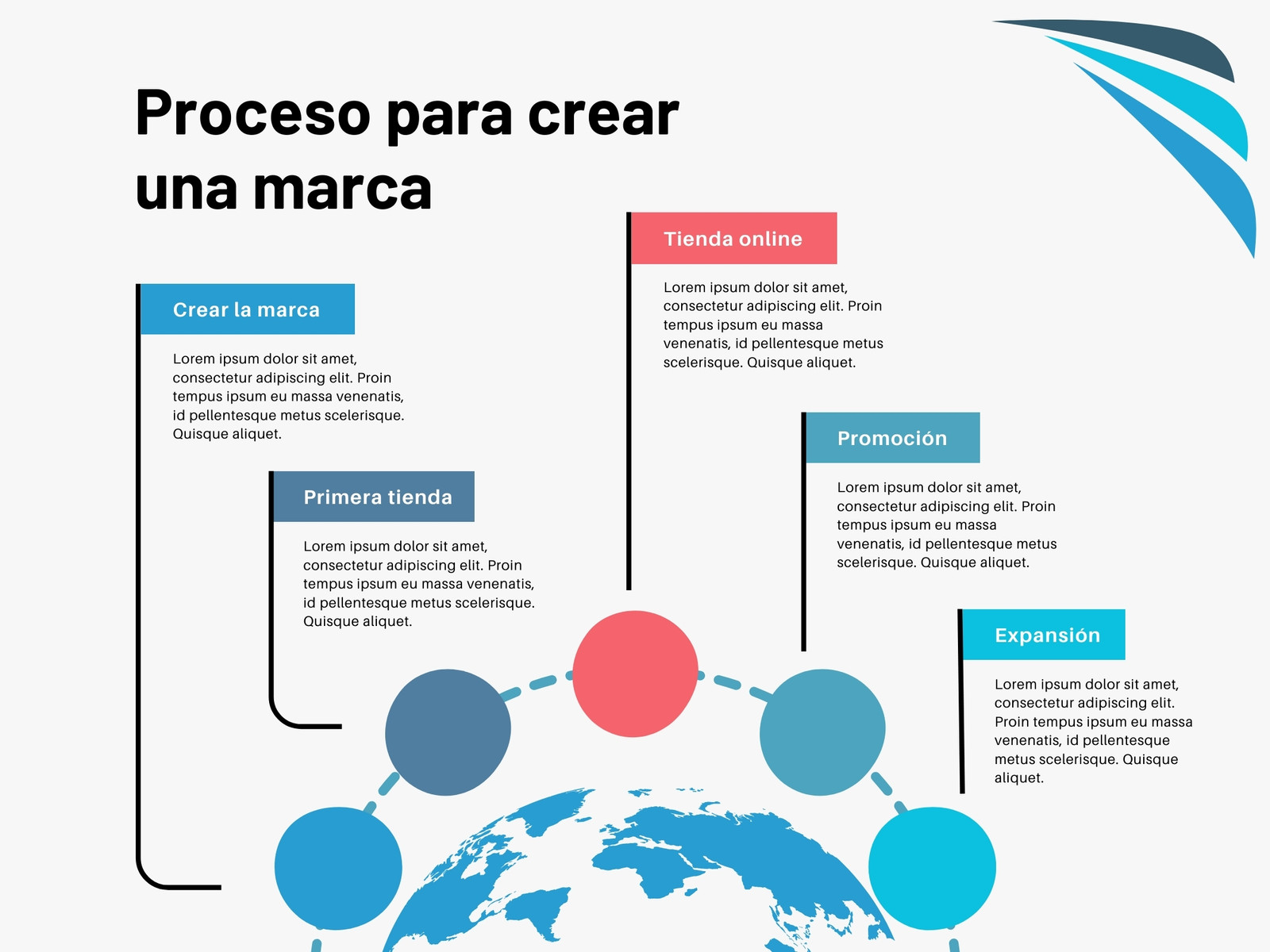 Gráfico Puntos Clave Creación Marca  Profesional Azul Rojo
