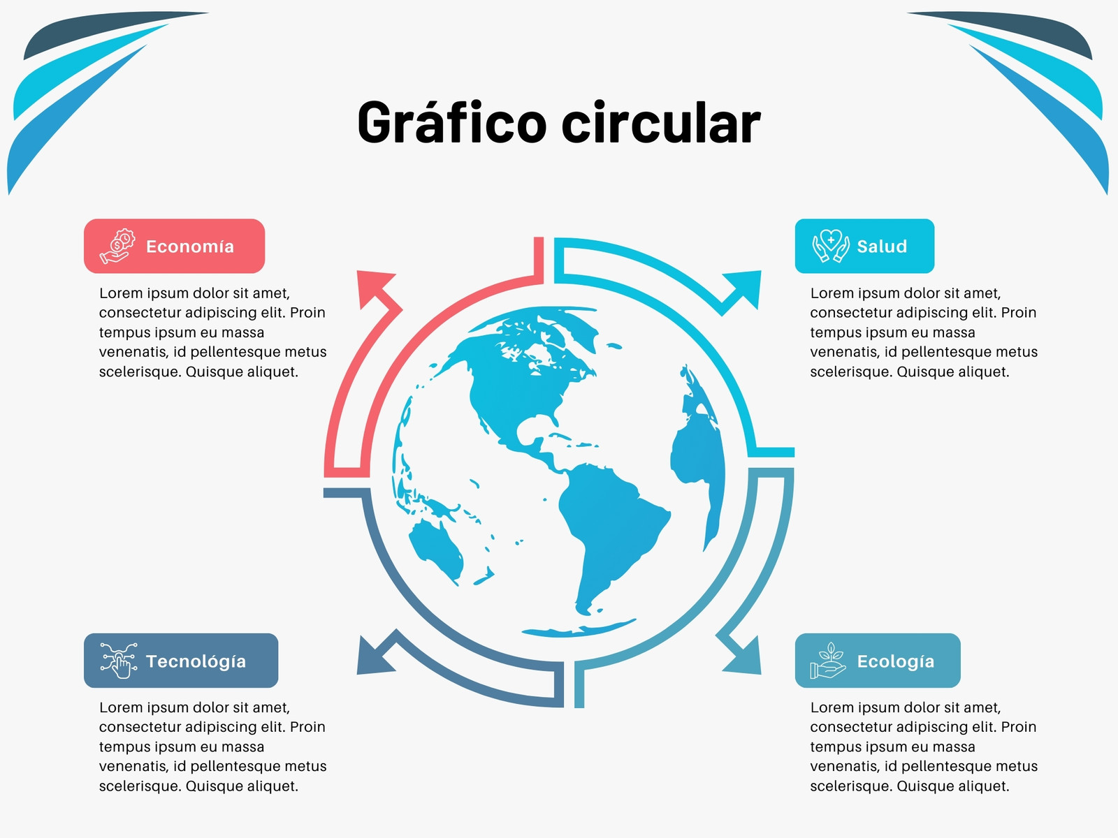 Gráfico Circular Para Empresas Profesional Azul Rojo