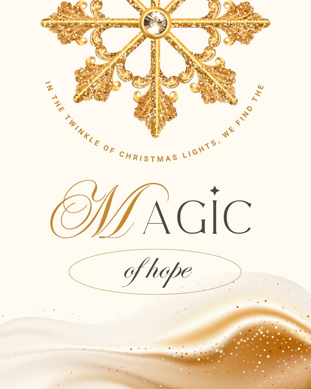 Traditional Elegant Inspirational Quote Christmas Canvas Print Canva template, gold and beige