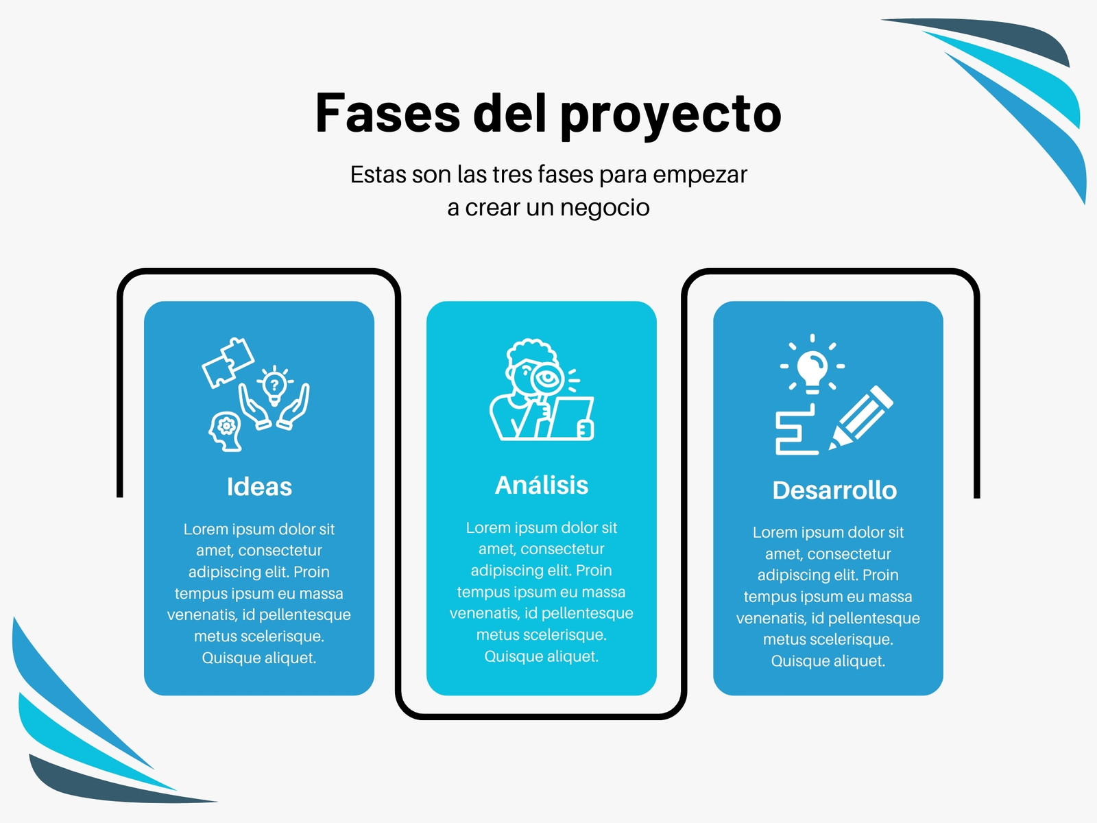 Gráfico Fases Del Proyecto Corporativo Azul