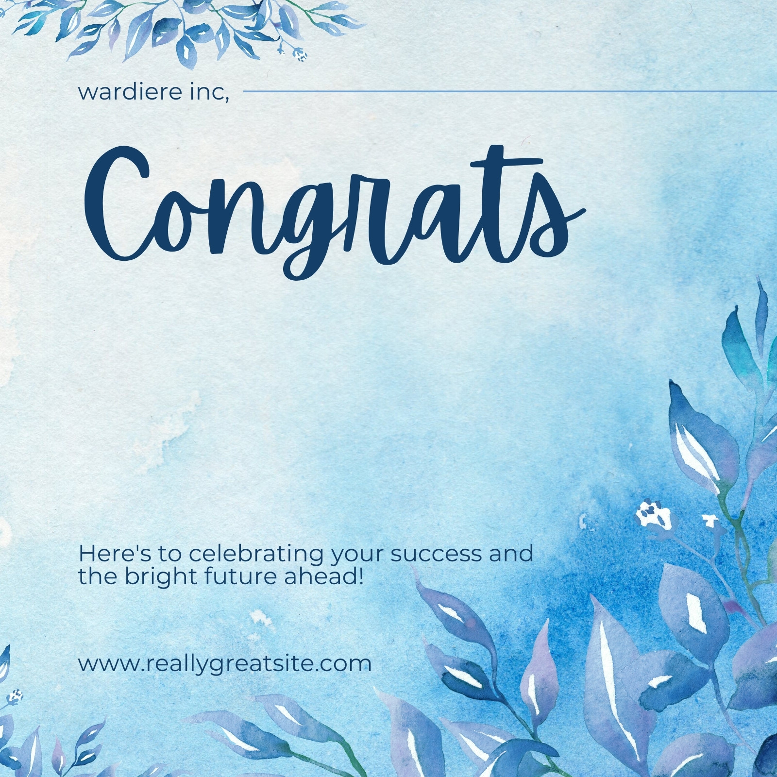 congrats grad card template Congrats Graduate! Blue Graduation Card main image 0