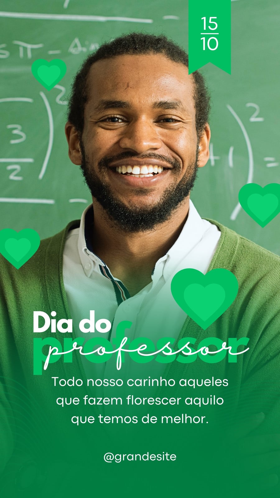 Story para Instagram Dia do professor moderno verde