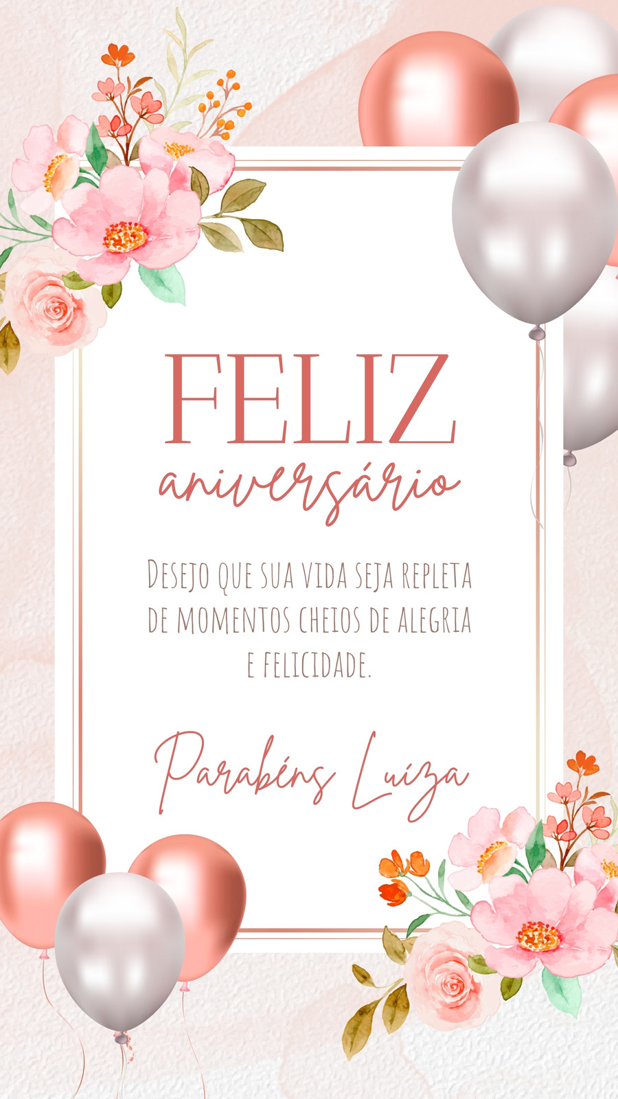 Feliz aniversário frase moderno rose gold story do instagram