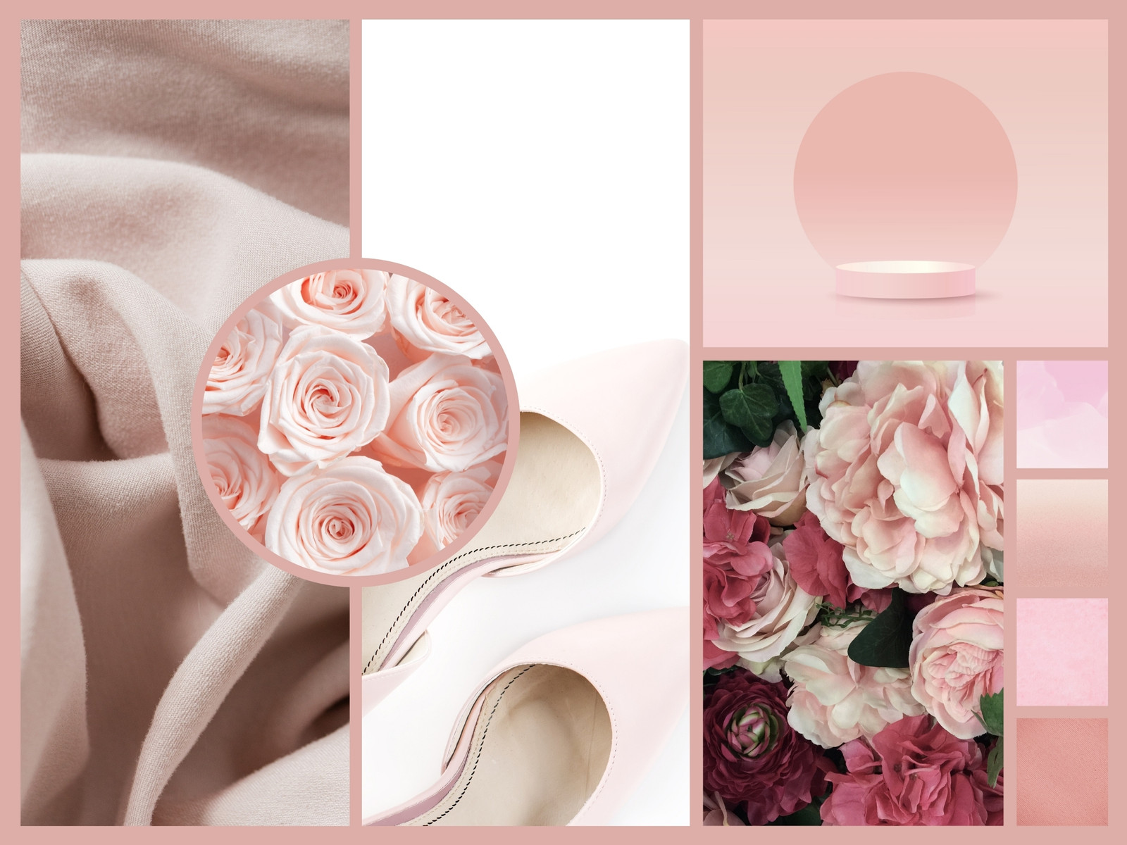Gráfico collage elegante minimalista rosa pálido