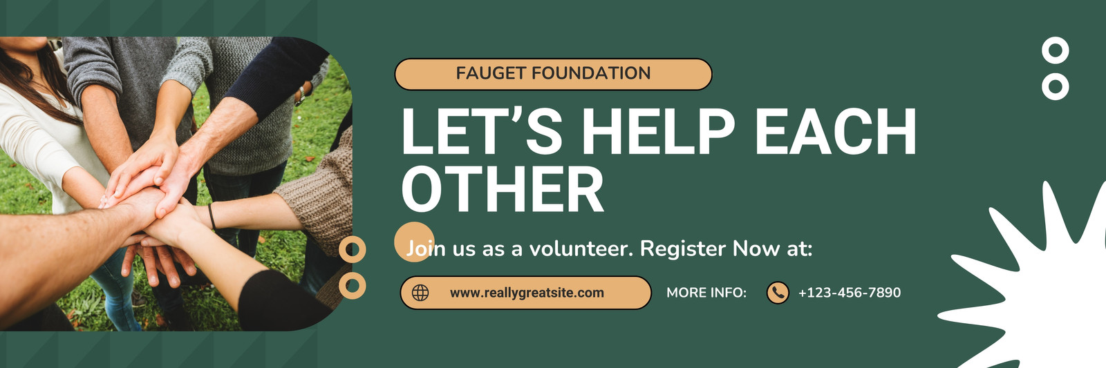 Green Beige Modern Volunteer Twitter Header
