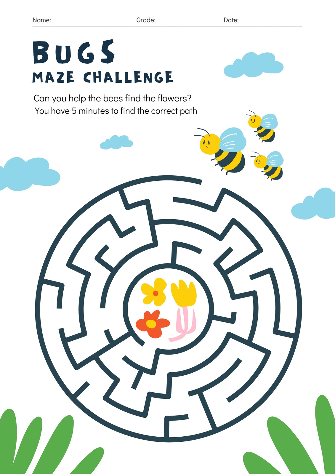 Bugs Maze Challenge Worksheet