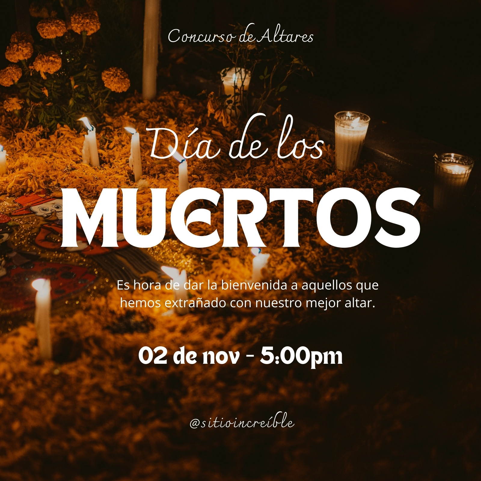 Post de Instagram - Día de los Muertos - Estilo minimalista, blanco y naranja