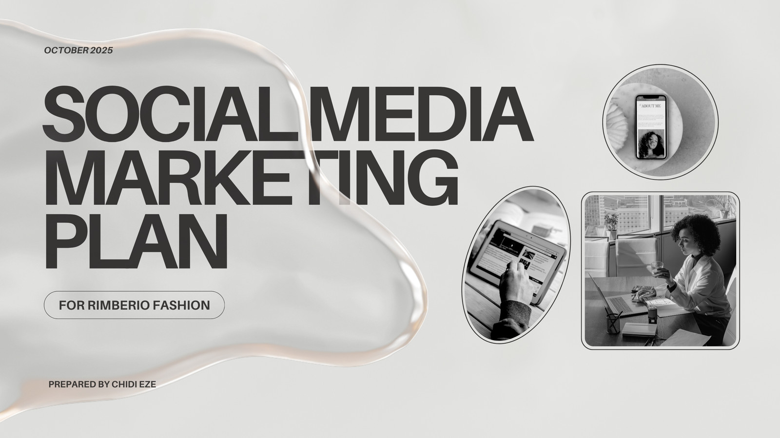 Grey Black Modern Minimalist Social Media Marketing Plan Presentation