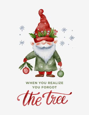 Cute Funny Gnome Christmas Holiday T-Shirt Canva template, red