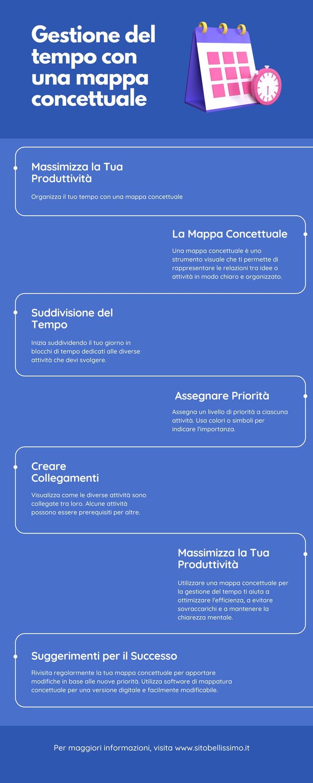 Infografica Gestione  del Tempo Minimalista Blu Pastello