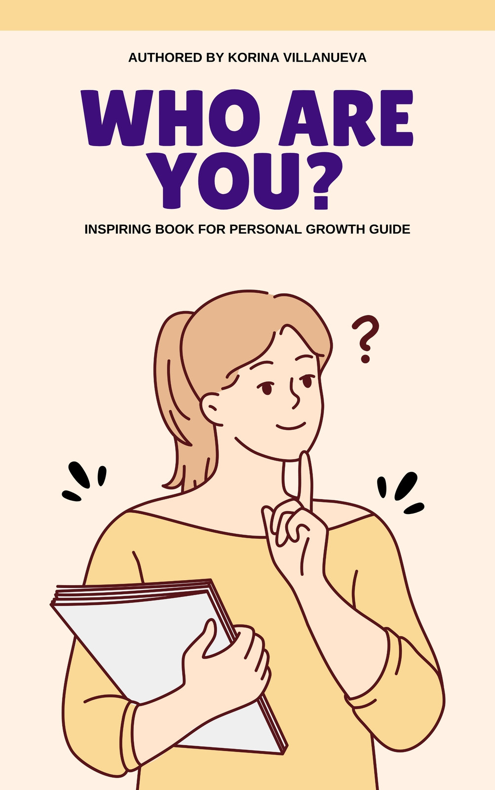 Cream Yellow Illustrative Self-Help Book Cover
