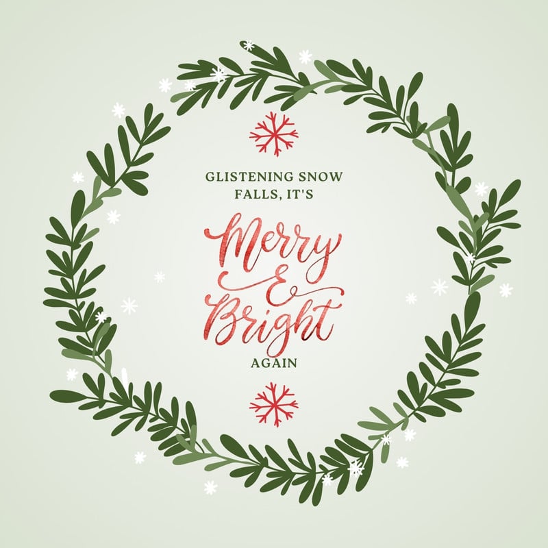 Cute Watercolor Winter Christmas Greeting Animated Social Media Canva template, green and red