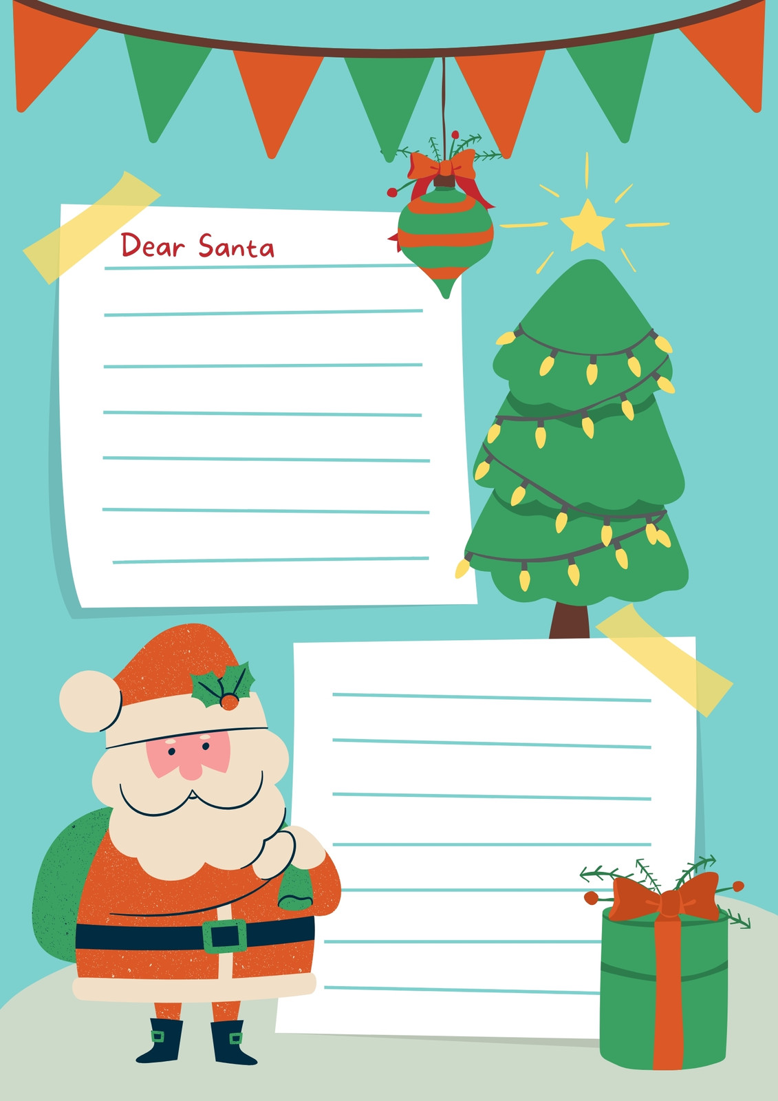 Free printable Santa letter templates you can customize | Canva
