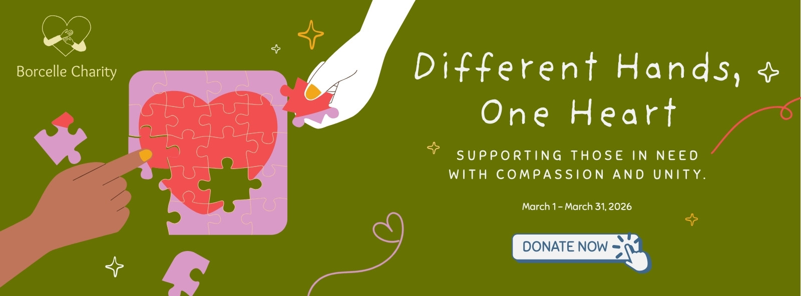 Green and Pink Illustrated Charity Facebook Fundraiser Cover