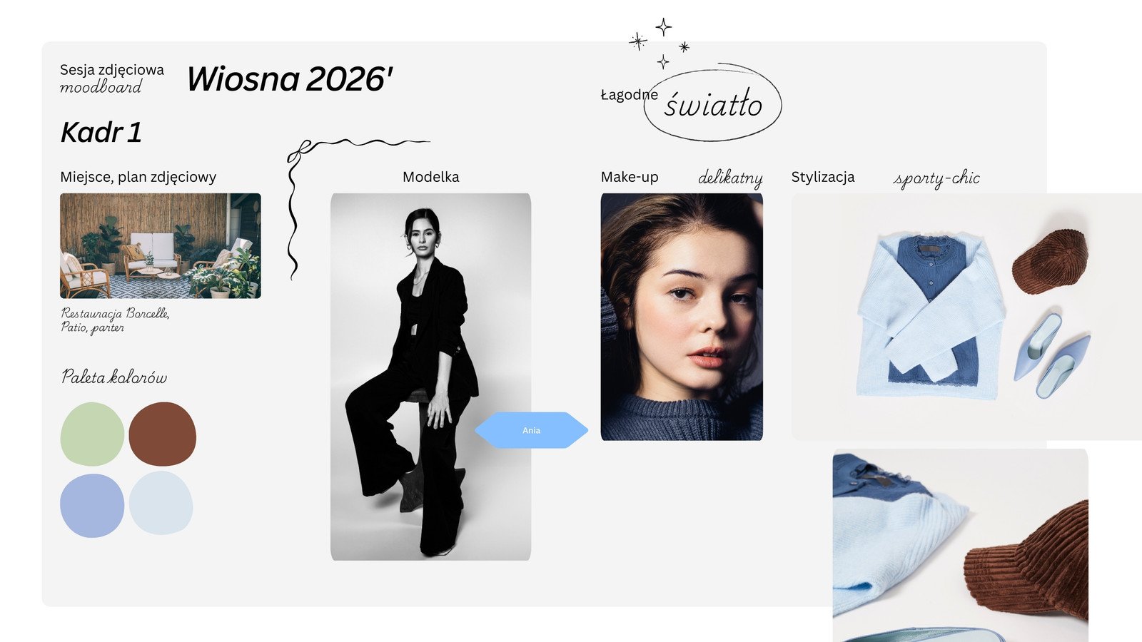 Brązowy Niebieski i Szary Nowoczesny Moda Whiteboard