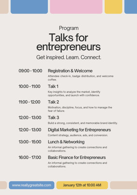 Free custom printable conference program templates | Canva
