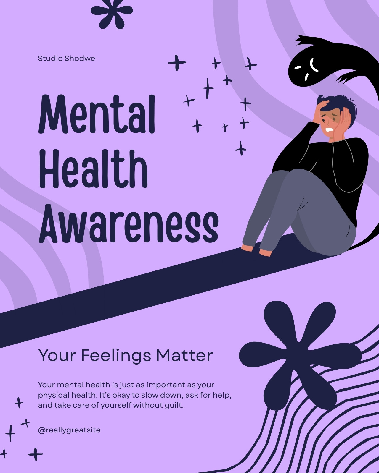 Purple Colorful Mental Health Awareness Instagram Post