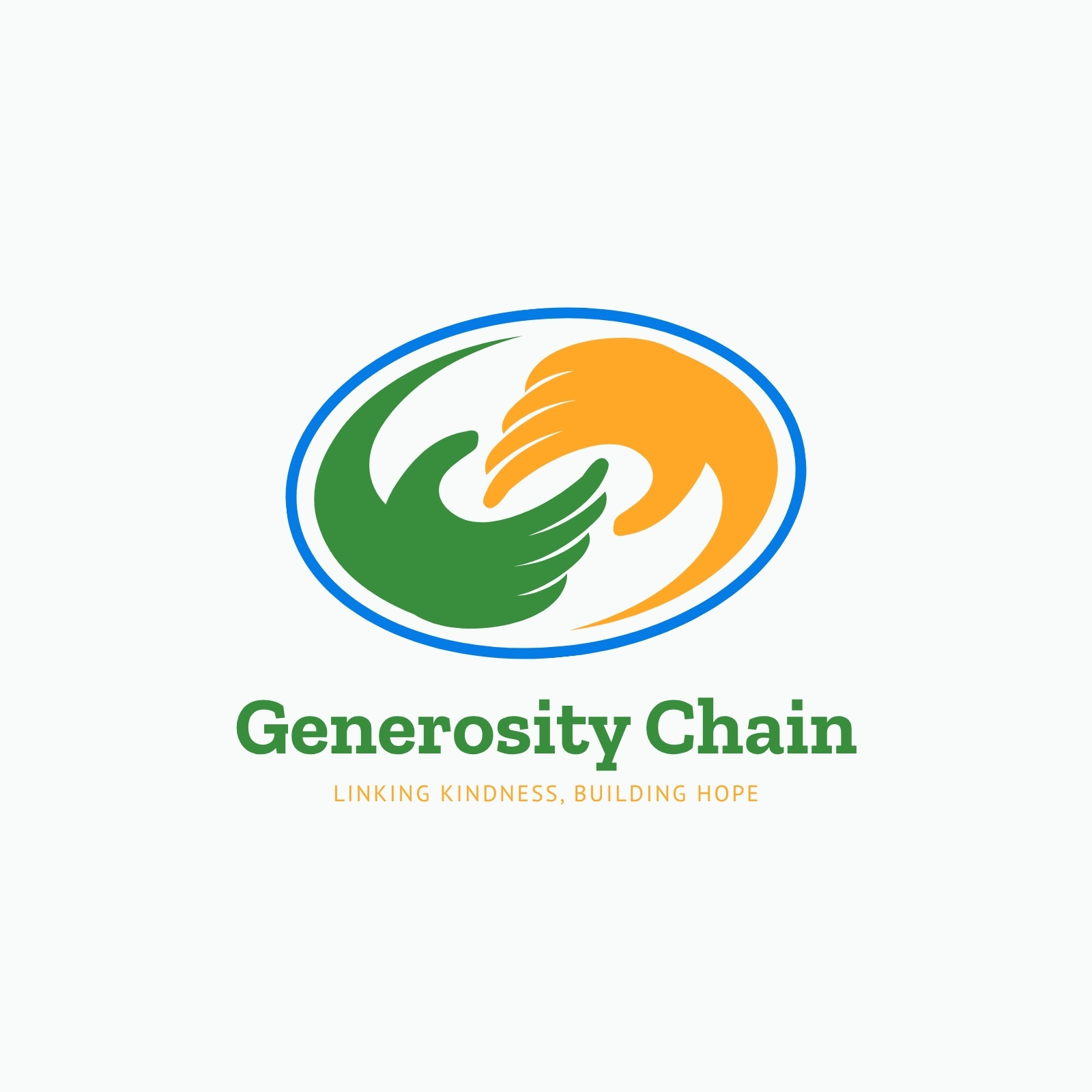 Green and Orange Simple Charity Foundation Logo