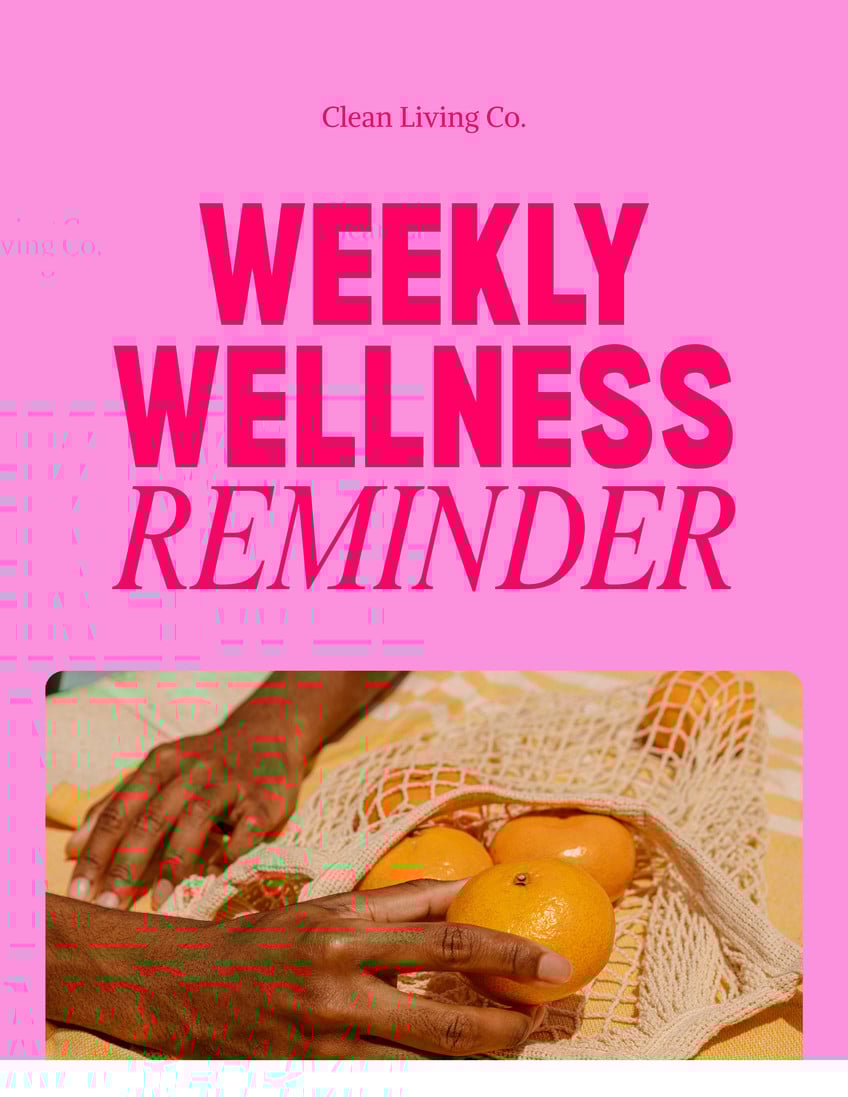 Fitness & Wellness Email in Light Pink Dark Pink Bold & Poppy Style