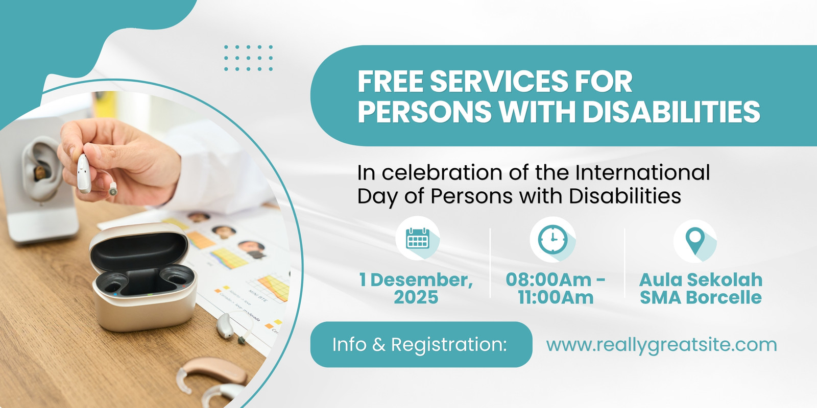 Blue White Modern Service For Disabilities Banner