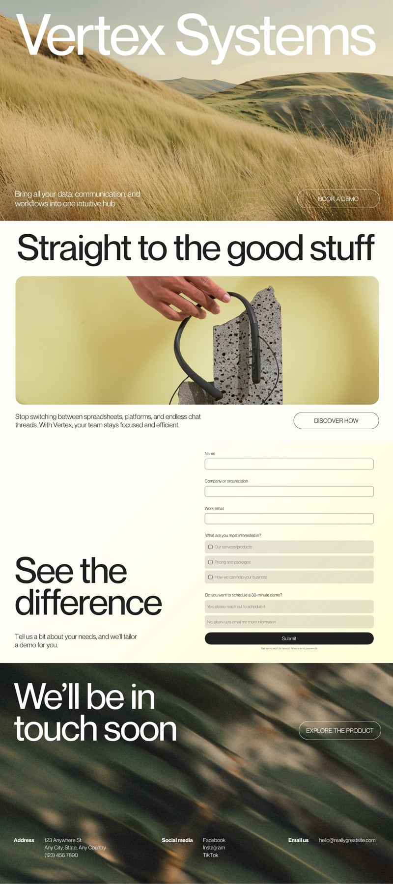 Sales Form Website in Light Yellow White Modern & Futuristic Style