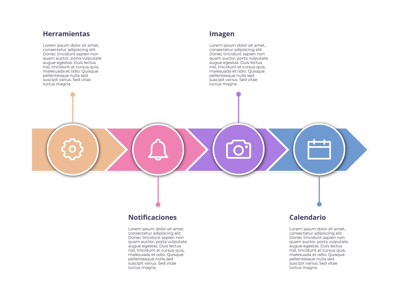Gráfico Cronología Iconos Moderno Rosa y Azul