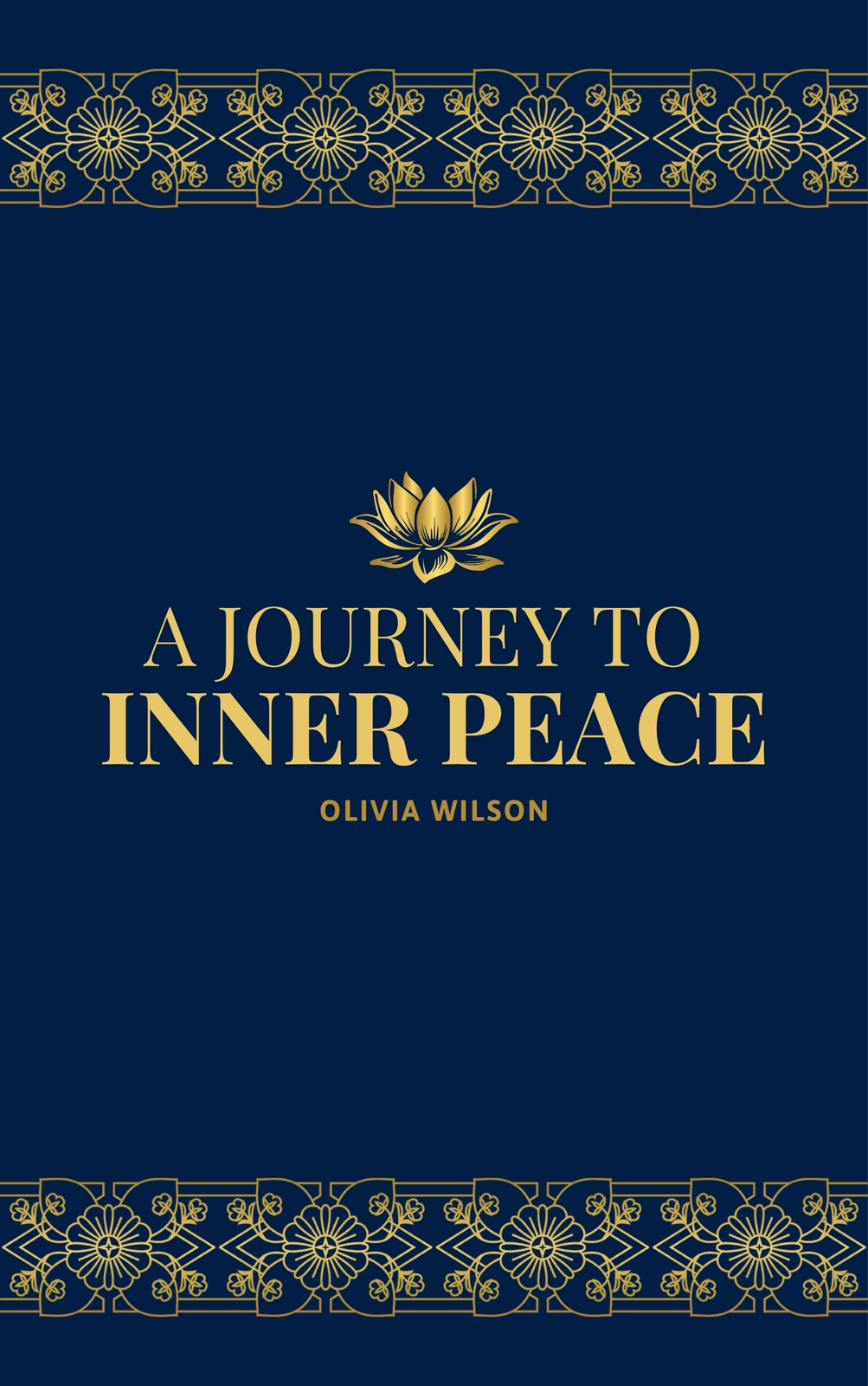  Gold and Blue Minimalist Inspirational Self-Help Book Cover