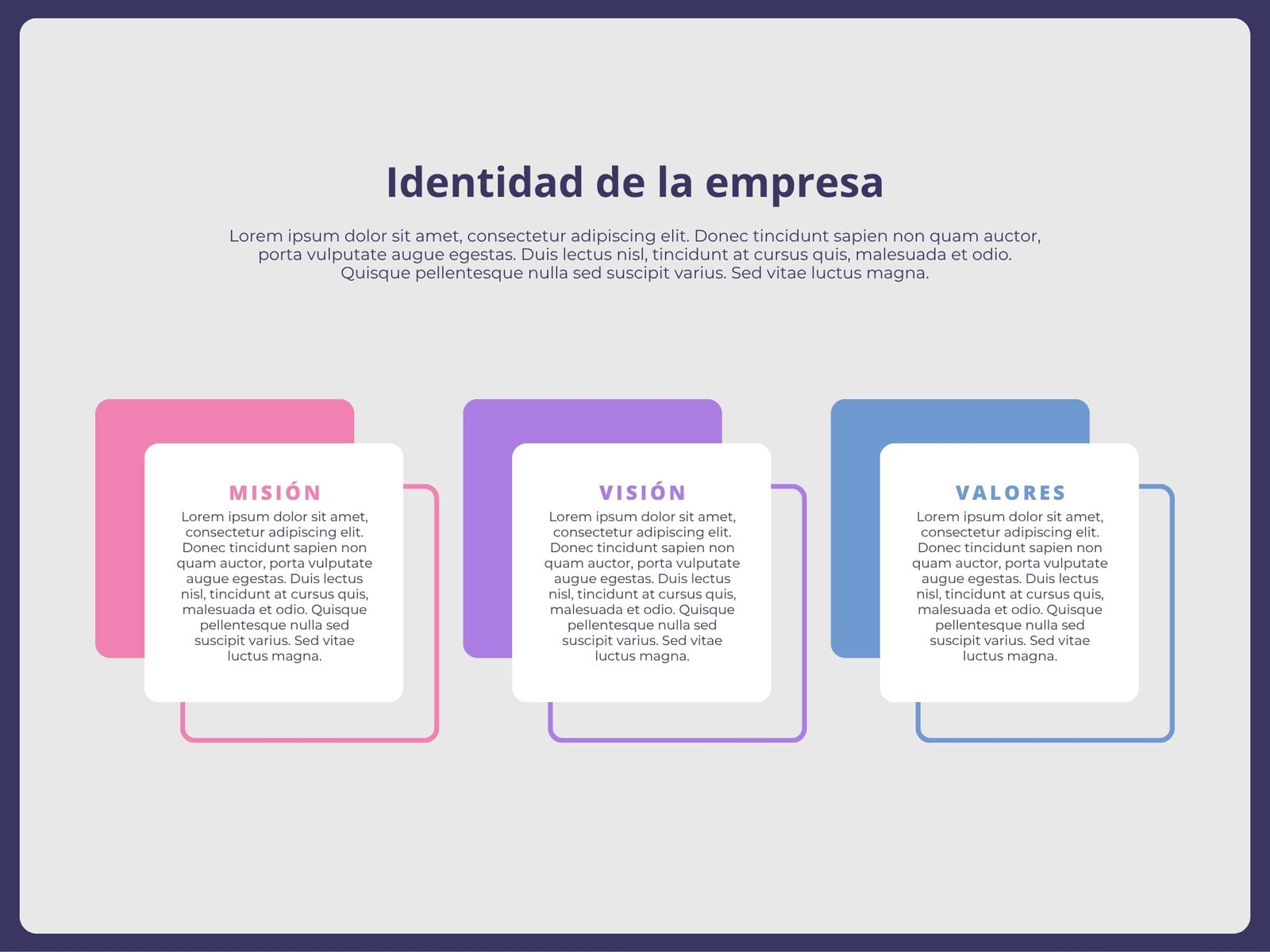 Gráfico Identidad de la Empresa Profesional Rosa Azul y Lila