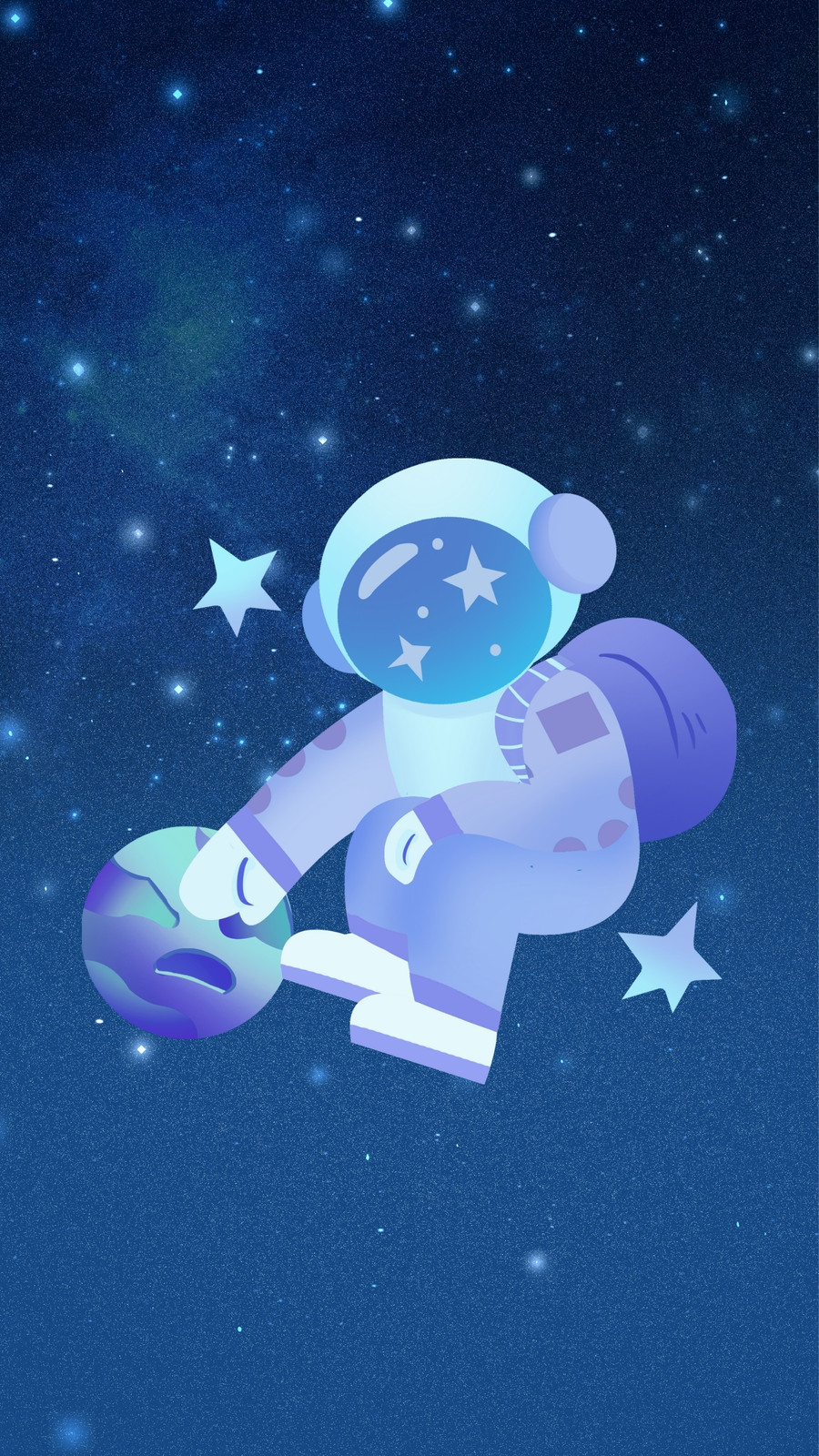 Brown Blue Space Phone Wallpaper