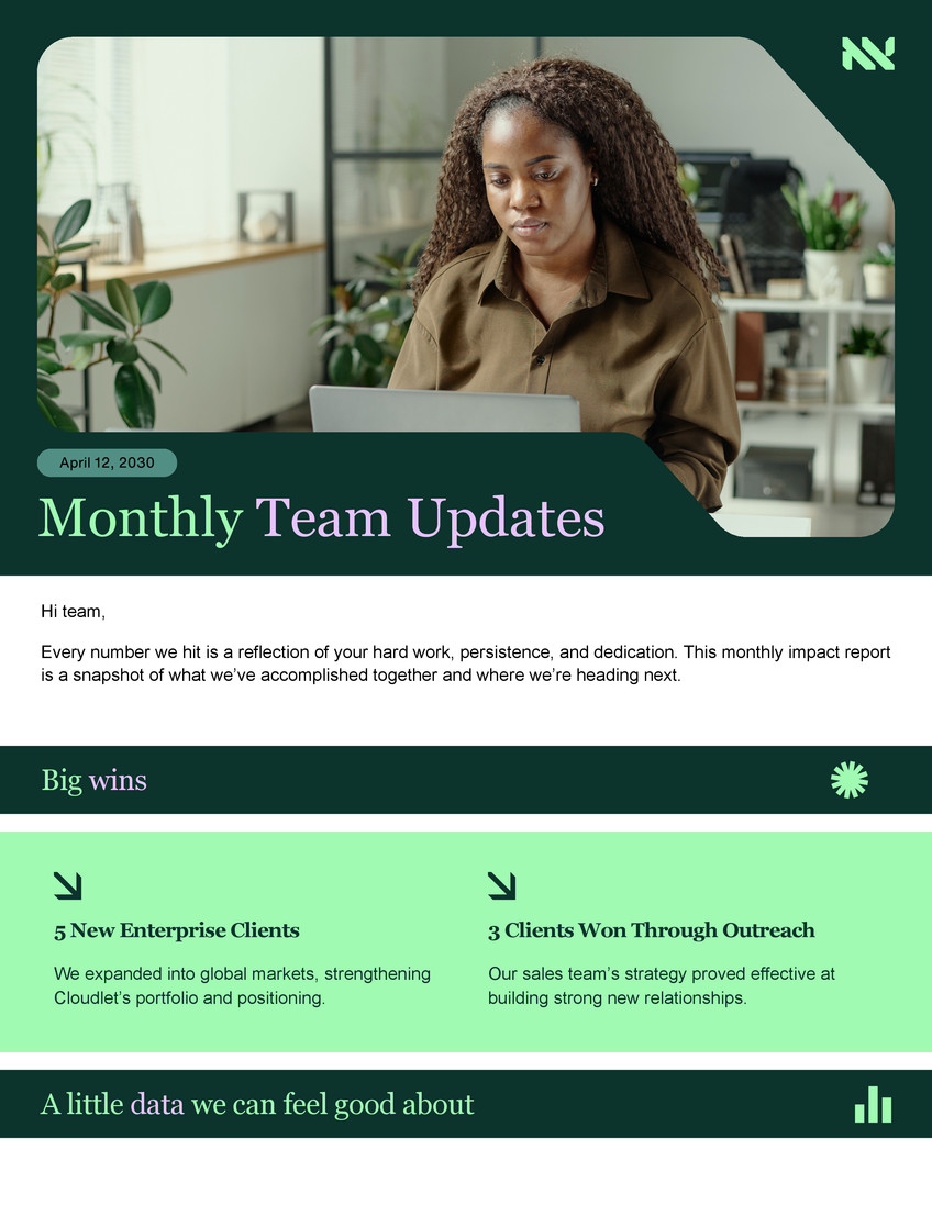 Software & SaaS B2B Email in Dark Green Black and White Modern & Futuristic Style