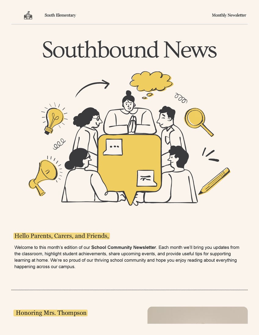 Education & Training Email in Cream Yellow White Handdrawn Human-centric Style