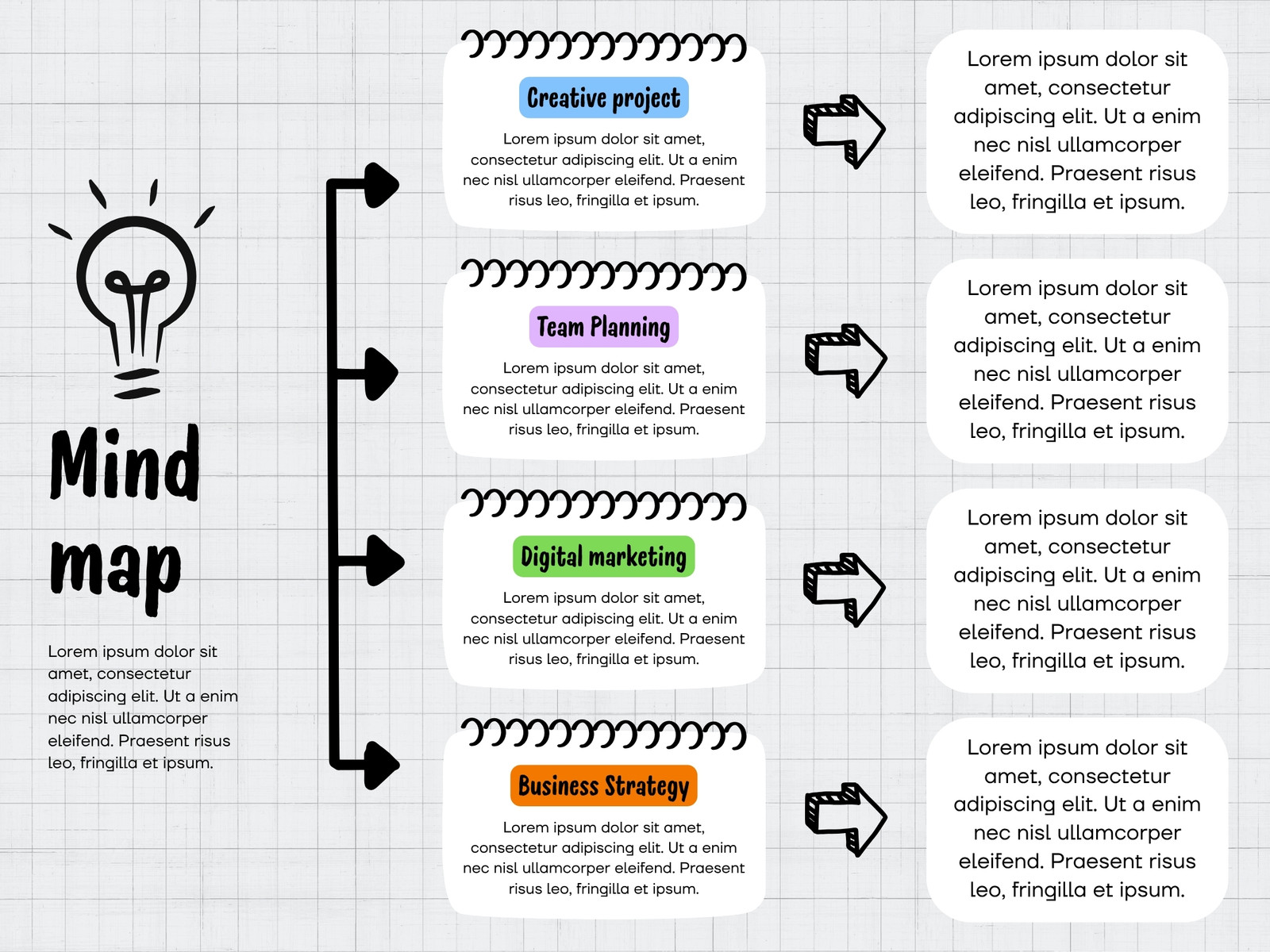 Colorful Gray Simple Arrows Concept Diagram Mind Map Graph