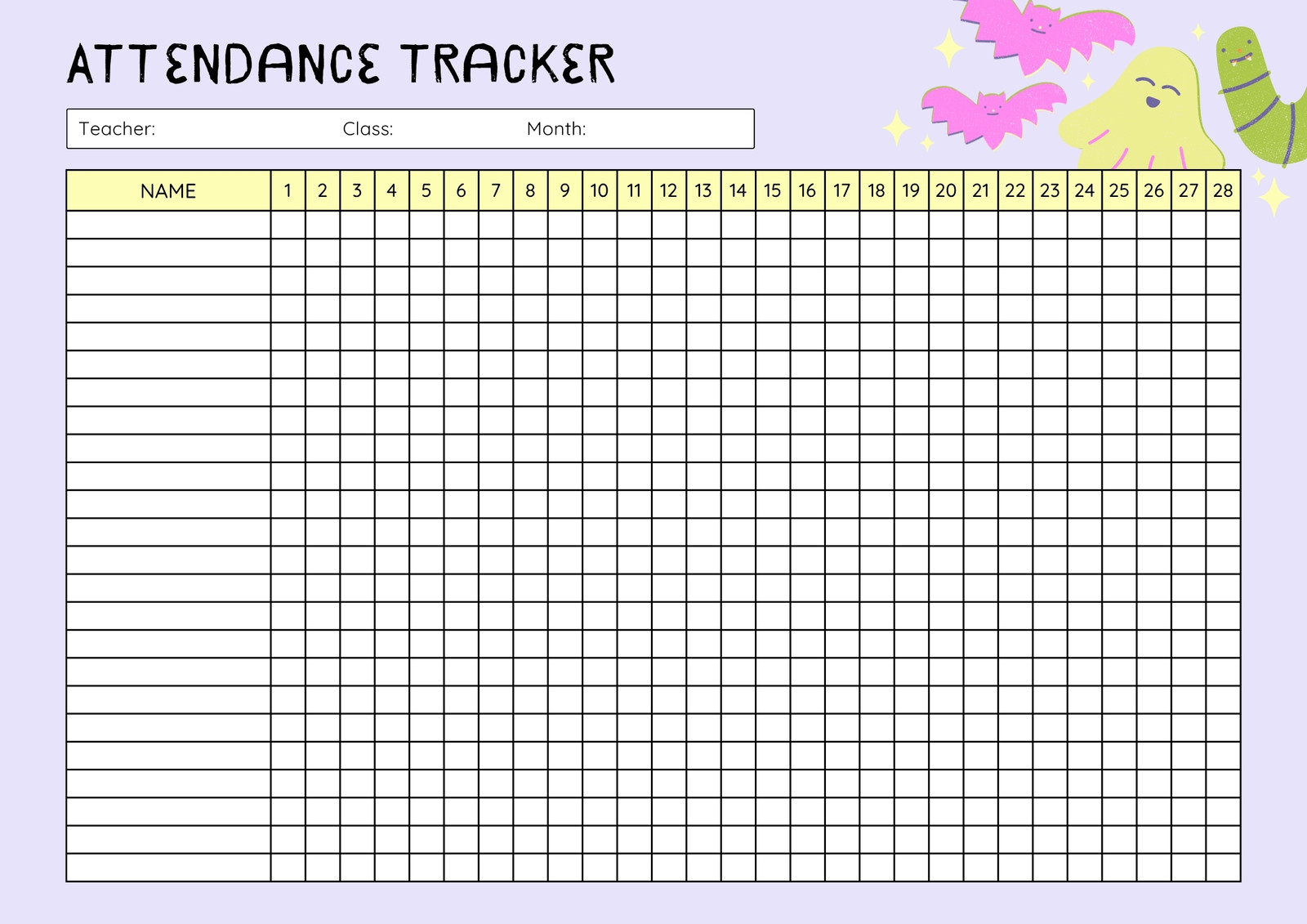 Page 5 - Free and customizable attendance templates