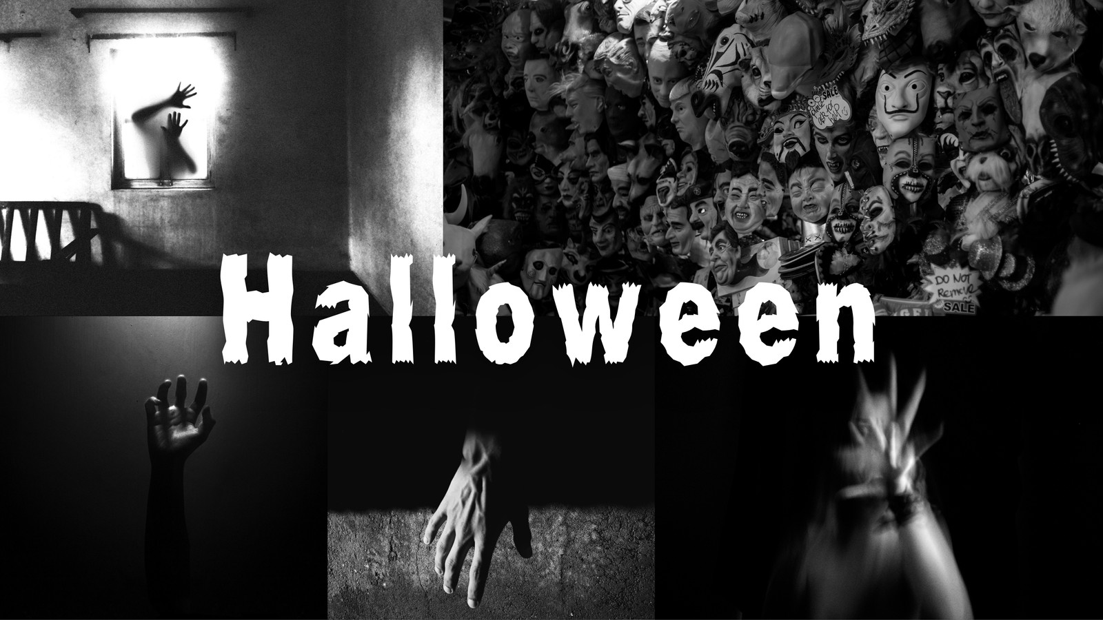Fondo de pantalla ordenador halloween terror minimalista blanco y negro