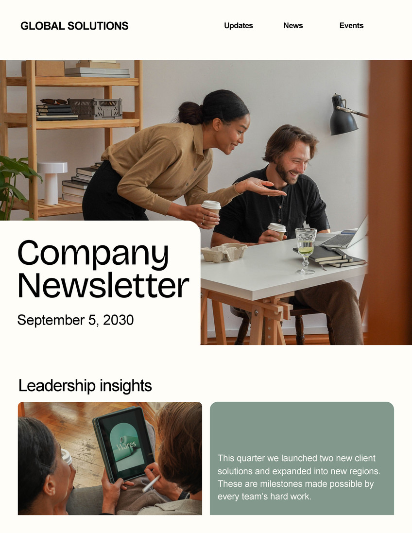 Software & SaaS B2B Email in Beige Dark Green Black Modern & Futuristic Style