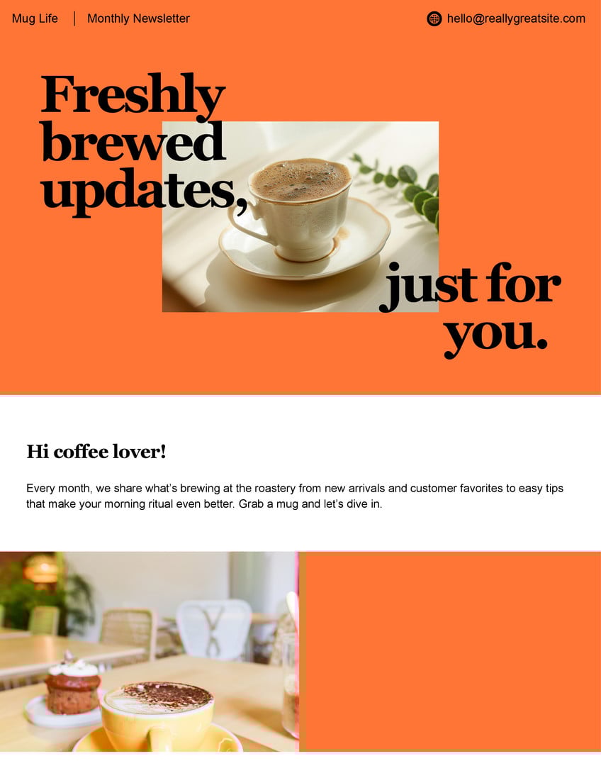 E-commerce & Retail Email in Orange White Cream Bold & Poppy Style