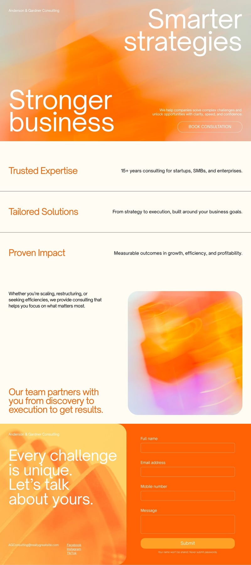 Sales Website in Orange Beige Modern & Futuristic Style