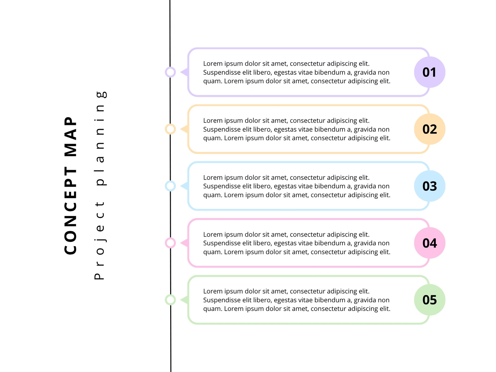 Colorful Creative Business Chart with Points Concept Map