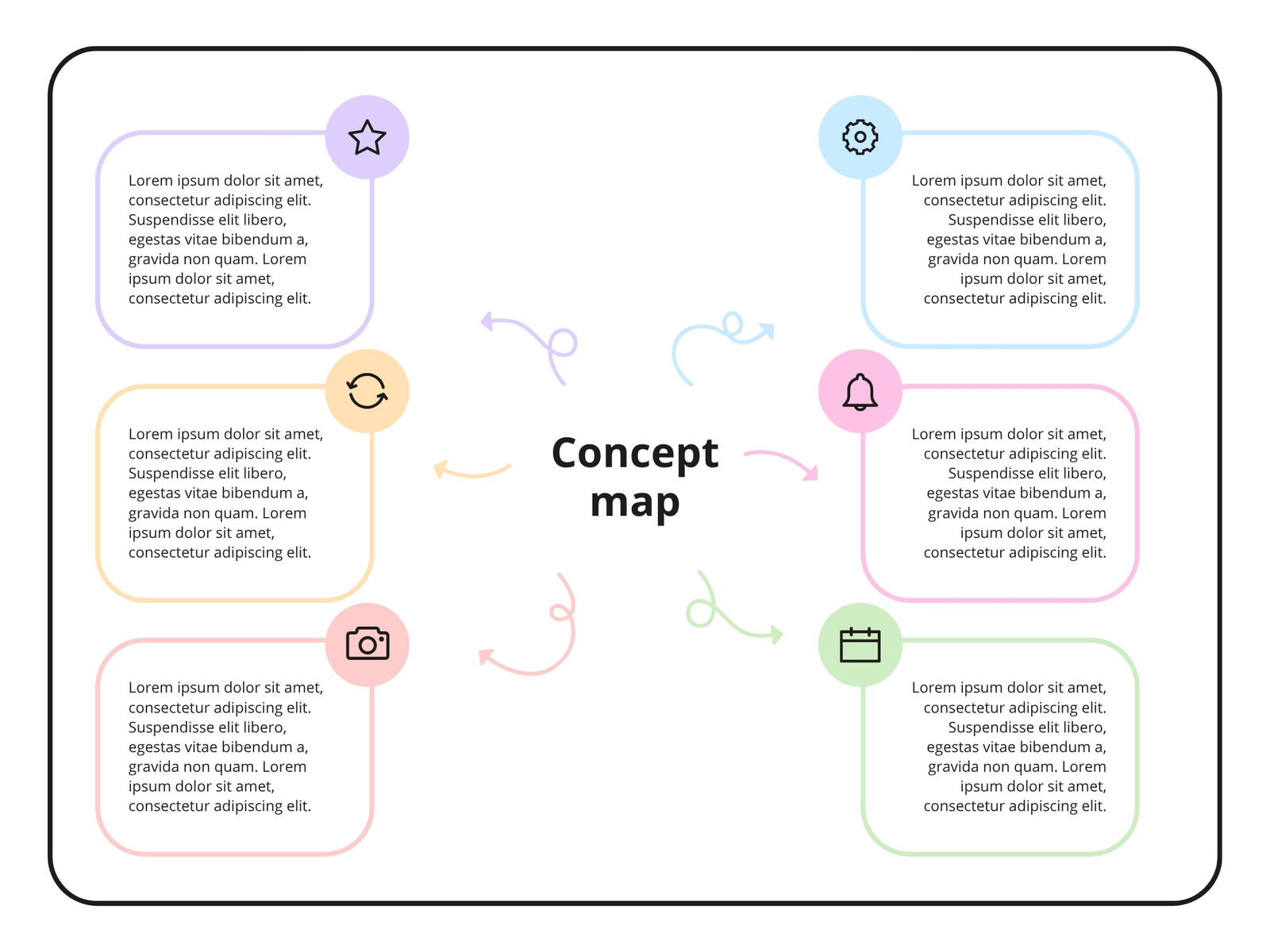 Colorful Creative Concepts Icons Concept Map