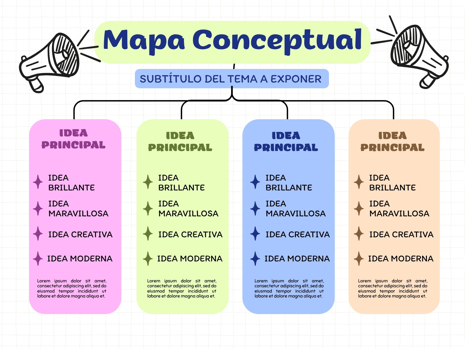Gráfica Mapa Conceptual Simple Colorido